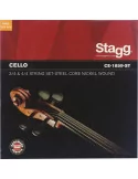  STAGG CE-1859-ST 4/4 & 3/4 Cello string set, nickel round-wound, medium|MusicGoodDeal 