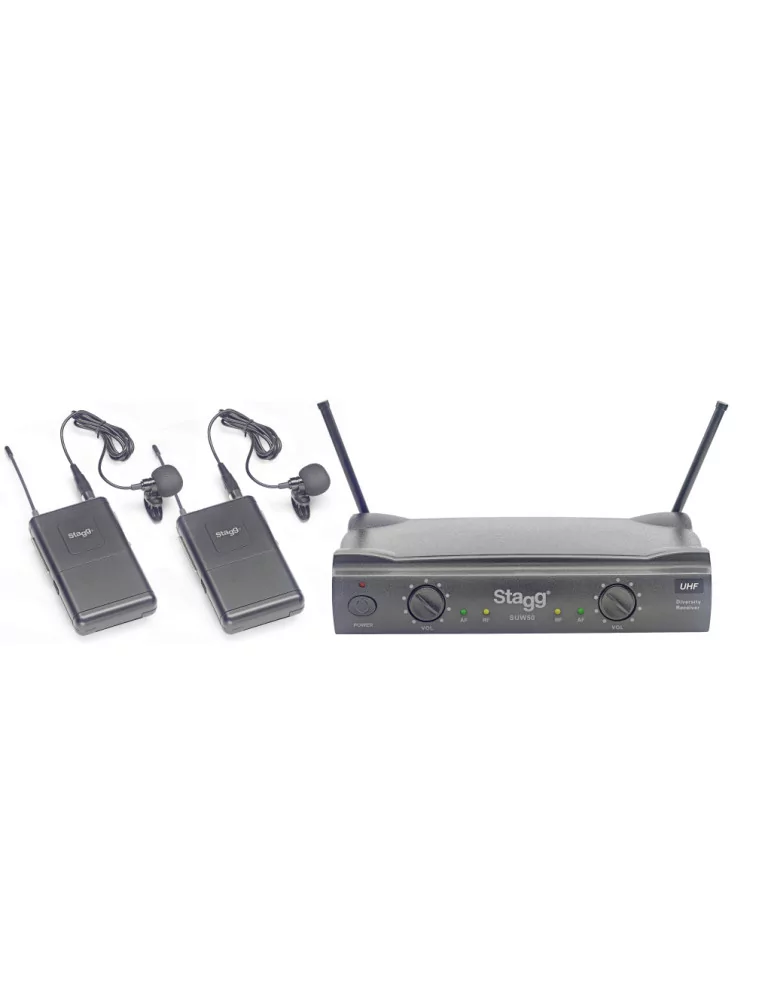  STAGG SUW 50 LL FH EU Sistema de micrófono lavalier inalámbrico de diversidad real UHF de 2 canales|MusicGoodDeal 