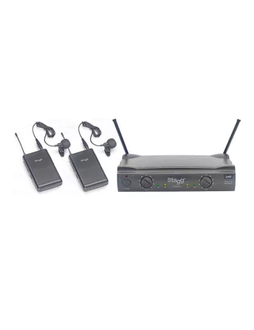  STAGG SUW 50 LL FH EU UHF true diversity 2-channel lapel microphone wireless system|MusicGoodDeal  2