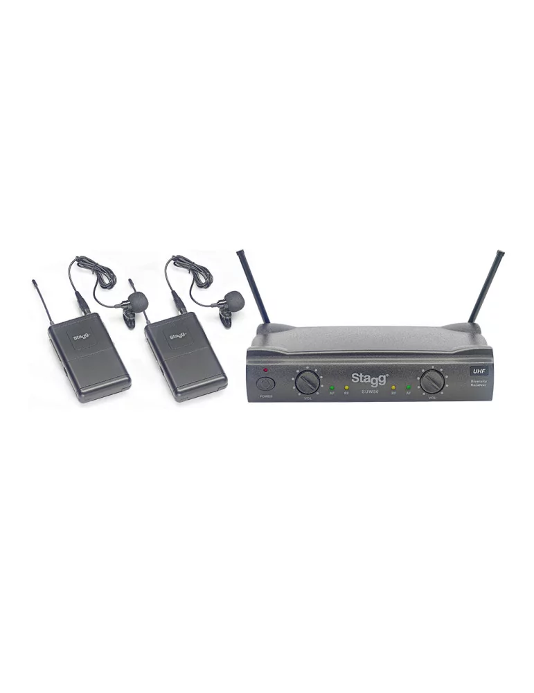  STAGG SUW 50 LL FH EU Sistema de micrófono lavalier inalámbrico de diversidad real UHF de 2 canales|MusicGoodDeal 