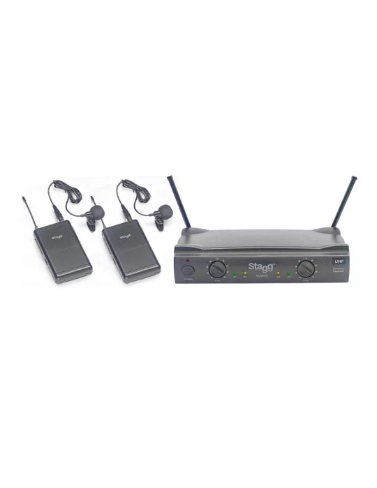  STAGG SUW 50 LL FH EU Sistema de micrófono lavalier inalámbrico de diversidad real UHF de 2 canales|MusicGoodDeal 