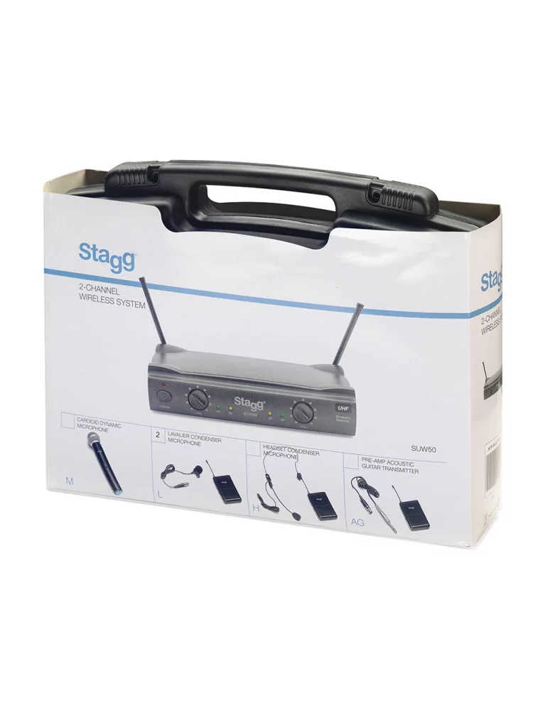  STAGG SUW 50 LL FH EU Sistema de micrófono lavalier inalámbrico de diversidad real UHF de 2 canales|MusicGoodDeal 