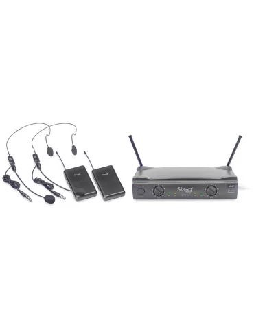  STAGG SUW 50 HH EG EU UHF true diversity 2-channel headset wireless system|MusicGoodDeal 
