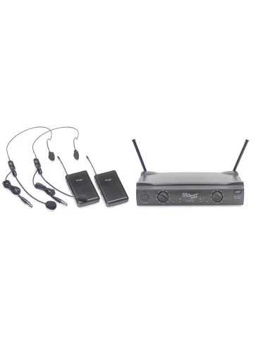  STAGG SUW 50 HH FH EU UHF true diversity 2-channel headset wireless system|MusicGoodDeal 