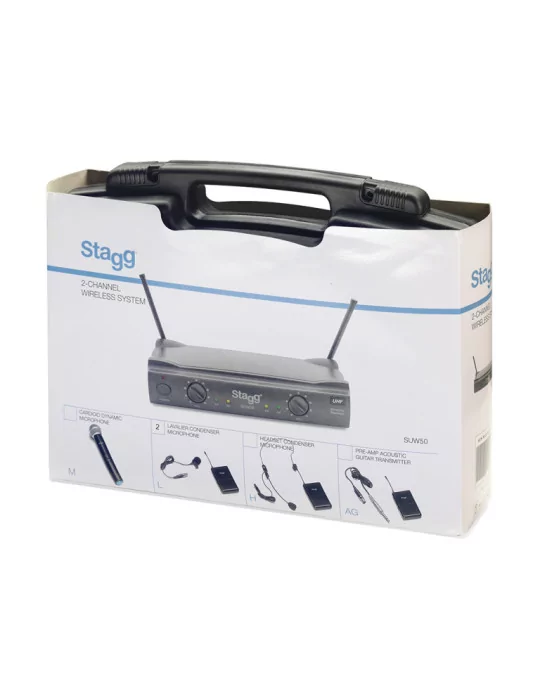  STAGG SUW 50 HH FH EU Sistema de auriculares inalámbricos UHF True Diversity de 2 canales|MusicGoodDeal 