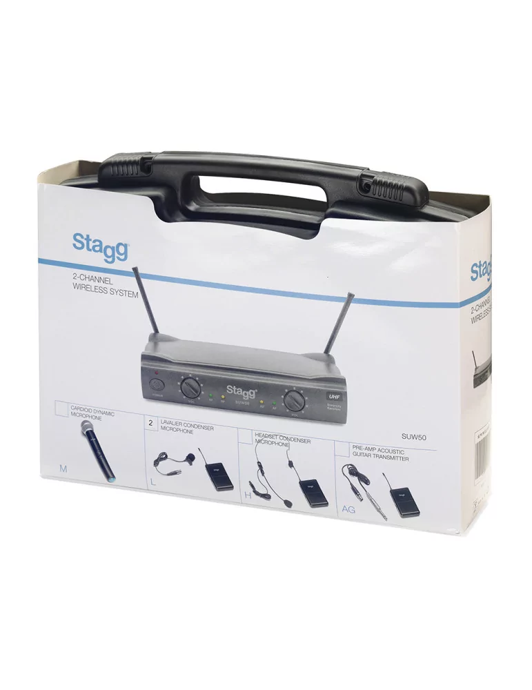  STAGG SUW 50 MM FH EU Sistema de micrófono de mano inalámbrico True Diversity UHF de 2 canales|MusicGoodDeal 