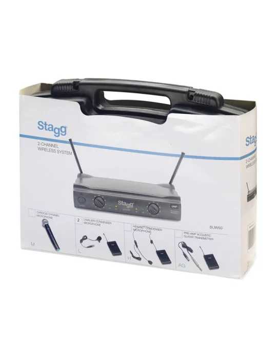  STAGG SUW 50 MM FH EU Sistema de micrófono de mano inalámbrico True Diversity UHF de 2 canales|MusicGoodDeal 