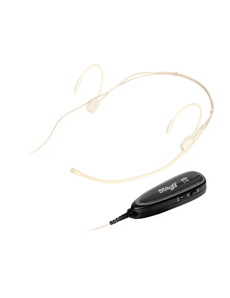  STAGG SUW 12H-BE Beige wireless headset microphone set (with transmitter and receiver)|MusicGoodDeal 
