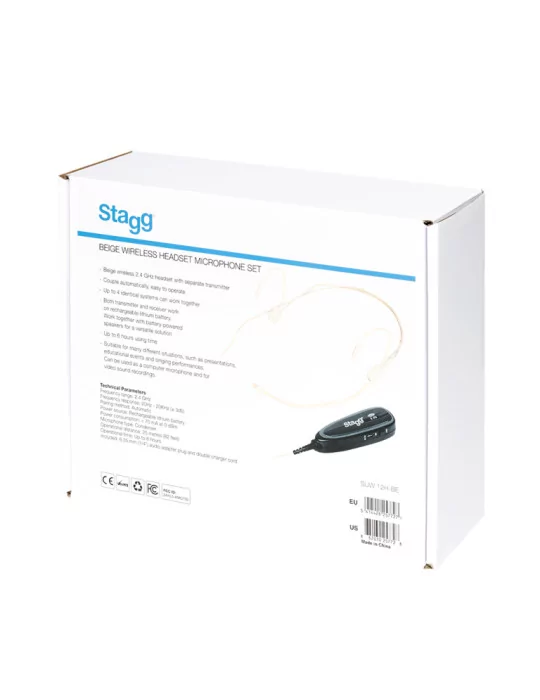  STAGG SUW 12H-BE Beige wireless headset microphone set (with transmitter and receiver)|MusicGoodDeal 
