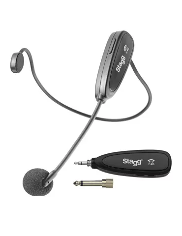  STAGG SUW 12H-BK 2.4 GHZ wireless headset microphone set (with transmitter and receiver)|MusicGoodDeal 