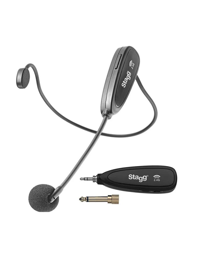  STAGG SUW 12H-BK 2.4 GHZ wireless headset microphone set (with transmitter and receiver)|MusicGoodDeal 