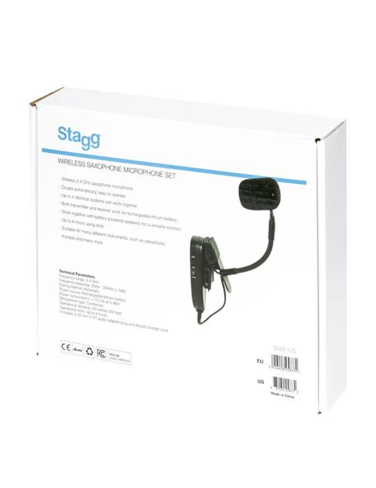  STAGG SUW 12S Wireless saxophone microphone set (with transmitter and receiver)|MusicGoodDeal 