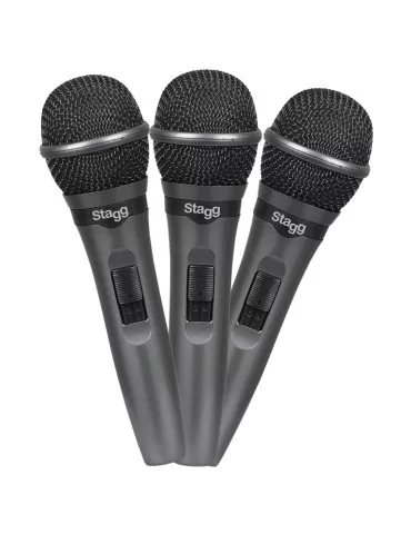  STAGG SDMP15-3 Conjunto de 3 micrófonos cardioides dinámicos para actuaciones en directo|MusicGoodDeal  2