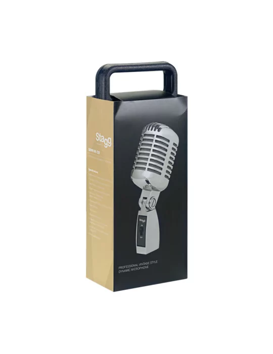  STAGG SDM100 CR Micrófono dinámico cardioide de estilo vintage, modelo profesional, cartucho DC04|MusicGoodDeal 