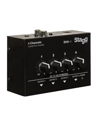 STAGG SHA-4 EU 4 CHANNEL STEREO HEADPHONE AMP|MusicGoodDeal 