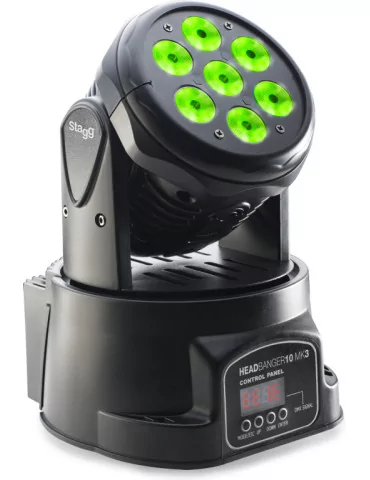  STAGG SLI MHW HB10-0 HeadBanger 10 LED moving head with 7 x 10-watt RGBW 4-in-1 LED|MusicGoodDeal 