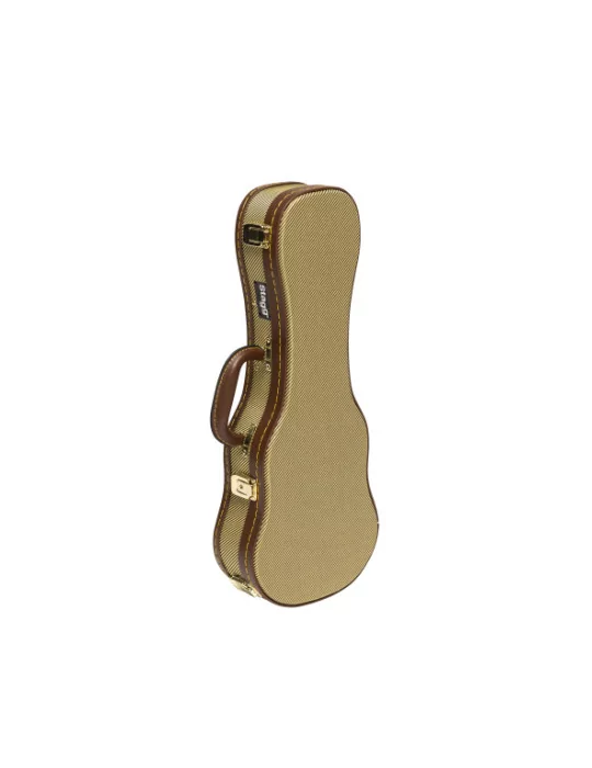  STAGG GCX-UKS GD Vintage-Style Serie Gold Tweed Deluxe Hartschalenkoffer für Sopran Ukulele|MusicGoodDeal 