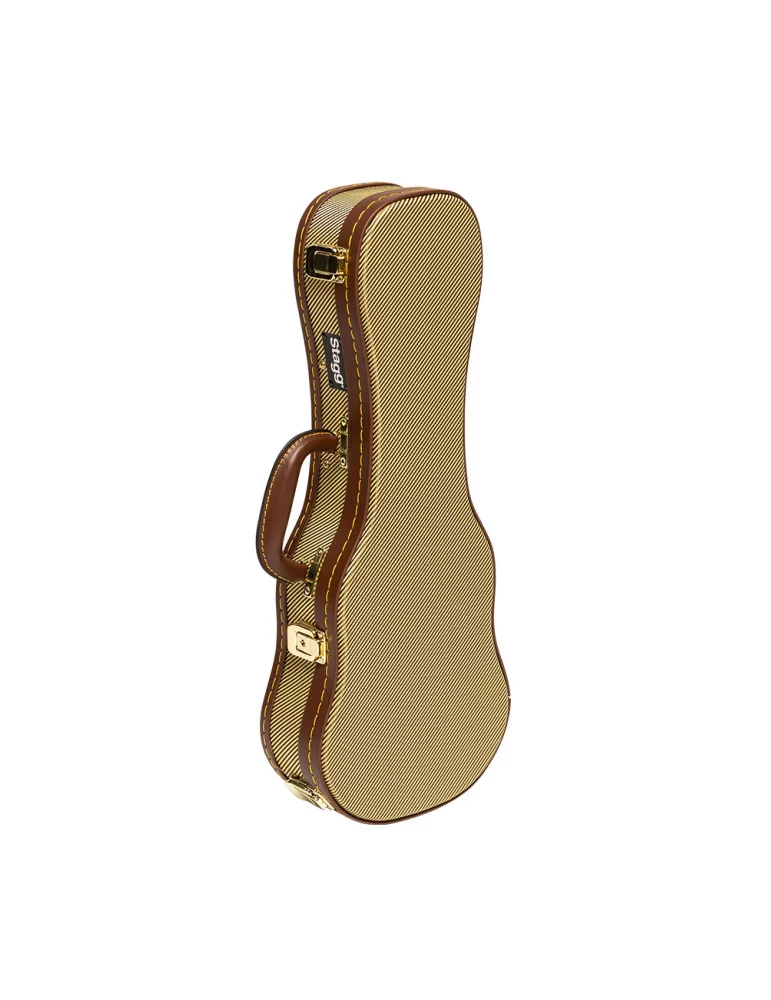  STAGG GCX-UKS GD Vintage-Style Serie Gold Tweed Deluxe Hartschalenkoffer für Sopran Ukulele|MusicGoodDeal 