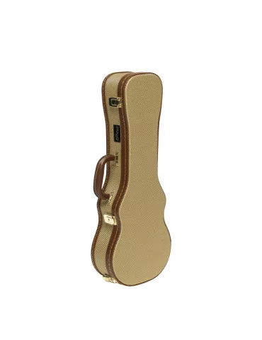  STAGG GCX-UKC GD Vintage-Style Serie Gold Tweed Deluxe Hartschalenkoffer für Konzert Ukulele|MusicGoodDeal 