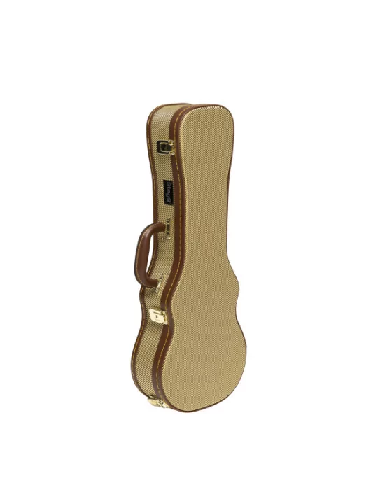  STAGG GCX-UKC GD Vintage-Style Serie Gold Tweed Deluxe Hartschalenkoffer für Konzert Ukulele|MusicGoodDeal 