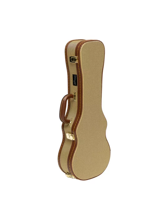  STAGG GCX-UKC GD Vintage-Style Serie Gold Tweed Deluxe Hartschalenkoffer für Konzert Ukulele|MusicGoodDeal 