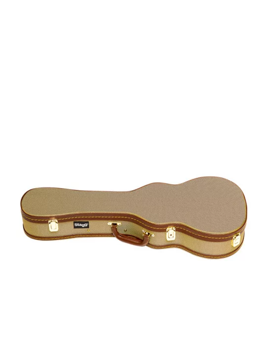  STAGG GCX-UKT GD Vintage-Style Serie Gold Tweed Deluxe Hartschalenkoffer für Tenor Ukulele|MusicGoodDeal 