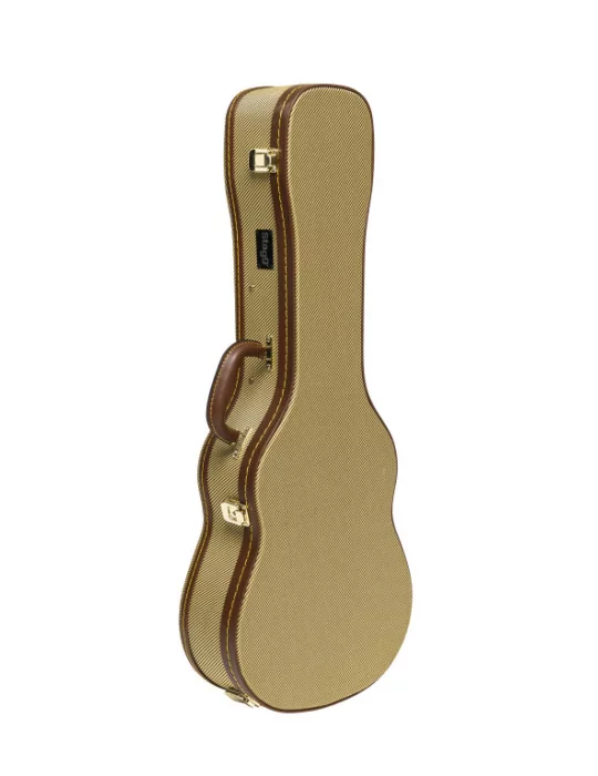  STAGG GCX-UKB GD Vintage-Style Serie Gold Tweed Deluxe Hartschalenkoffer für Bariton Ukulele|MusicGoodDeal 