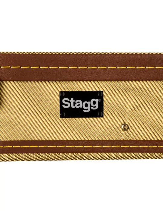  STAGG GCX-UKB GD Vintage-Style Serie Gold Tweed Deluxe Hartschalenkoffer für Bariton Ukulele|MusicGoodDeal 
