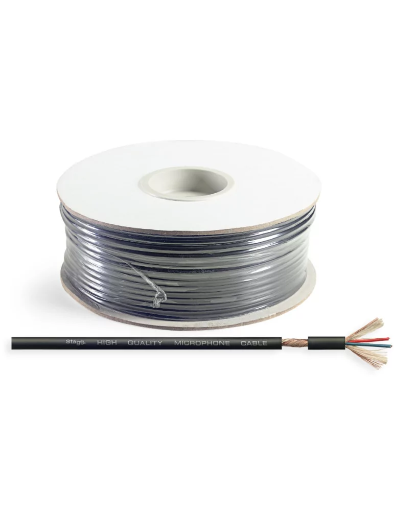  STAGG ROLL M60/2 BKH Microphone cable 6 mm / 0.2 in. - 2 wires - roll/ 100 mtr / 328 ft|MusicGoodDeal 