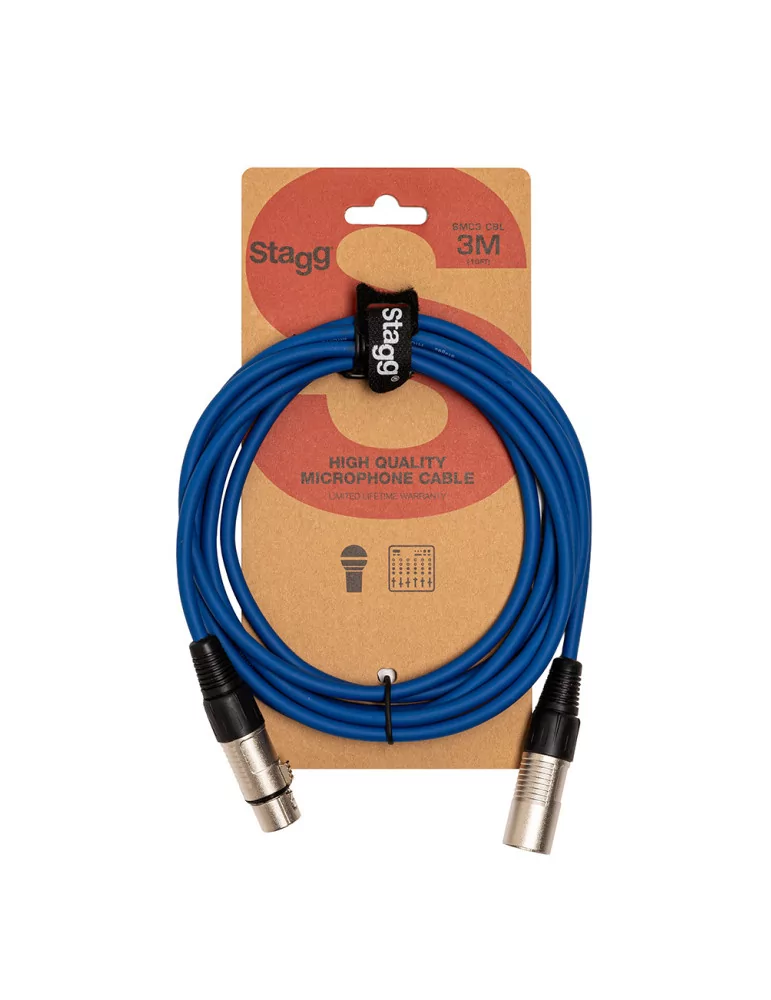  STAGG SMC3 CBL Mikrofonkabel XLR/XLR (m/f) 3 m (10') Blau|MusicGoodDeal 