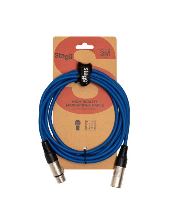  STAGG SMC3 CBL Mikrofonkabel XLR/XLR (m/f) 3 m (10') Blau|MusicGoodDeal 