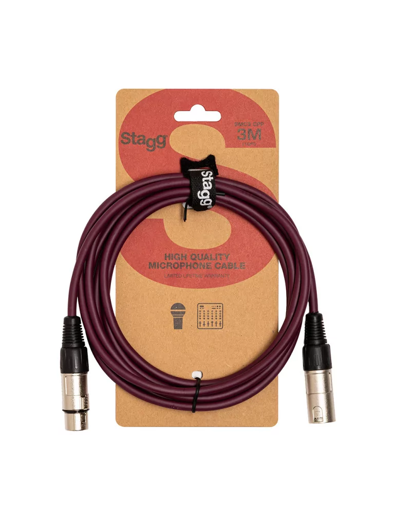  STAGG SMC3 CPP Microphone cable, XLR/XLR (m/f), 3 m (10'), purple|MusicGoodDeal 