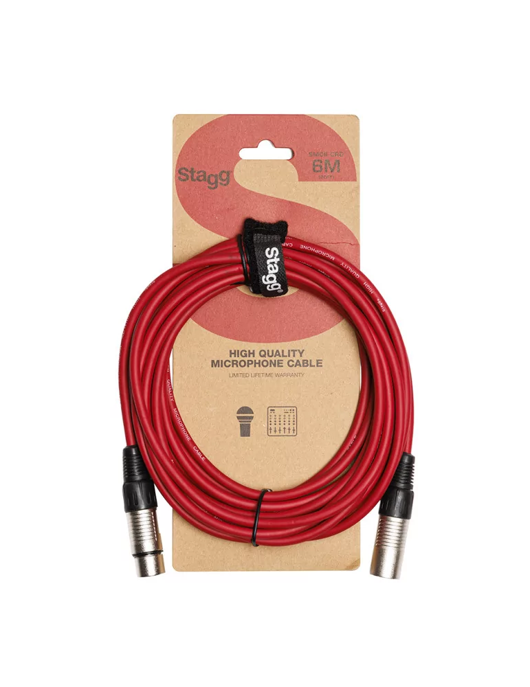  STAGG SMC6 CRD Microphone cable, XLR/XLR (m/f), 6 m (20'), red|MusicGoodDeal 