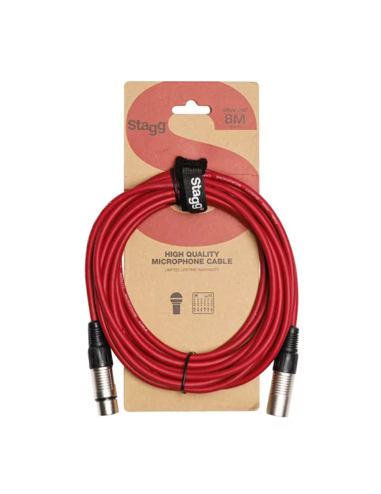  STAGG SMC6 CRD Microphone cable, XLR/XLR (m/f), 6 m (20'), red|MusicGoodDeal 