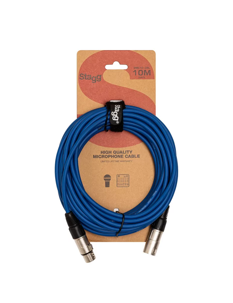  STAGG SMC10 CBL Microphone cable, XLR/XLR (m/f), 10 m (33'), blue|MusicGoodDeal 