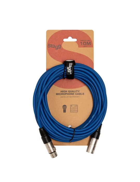  STAGG SMC10 CBL Microphone cable, XLR/XLR (m/f), 10 m (33'), blue|MusicGoodDeal 