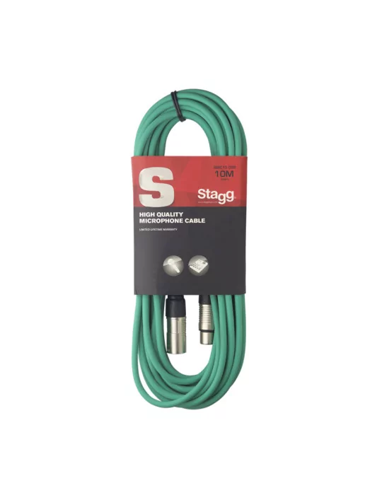  STAGG SMC10 CGR Microphone cable, XLR/XLR (m/f), 10 m (33'), green|MusicGoodDeal 