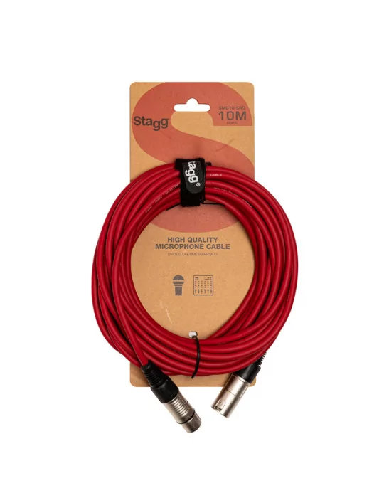  STAGG SMC10 CRD Microphone cable, XLR/XLR (m/f), 10 m (33'), red|MusicGoodDeal 