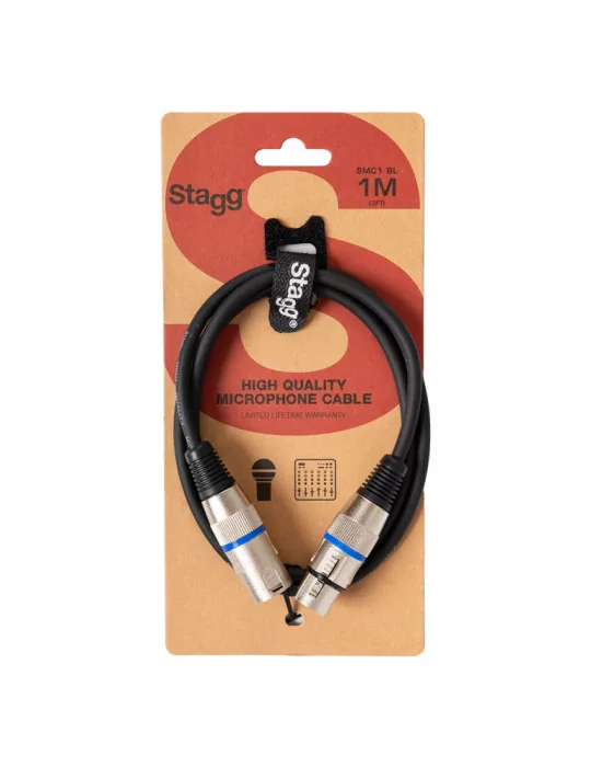  STAGG SMC1 BL Mikrofonkabel XLR/XLR (m/f) 1 m Ring Blau|MusicGoodDeal 