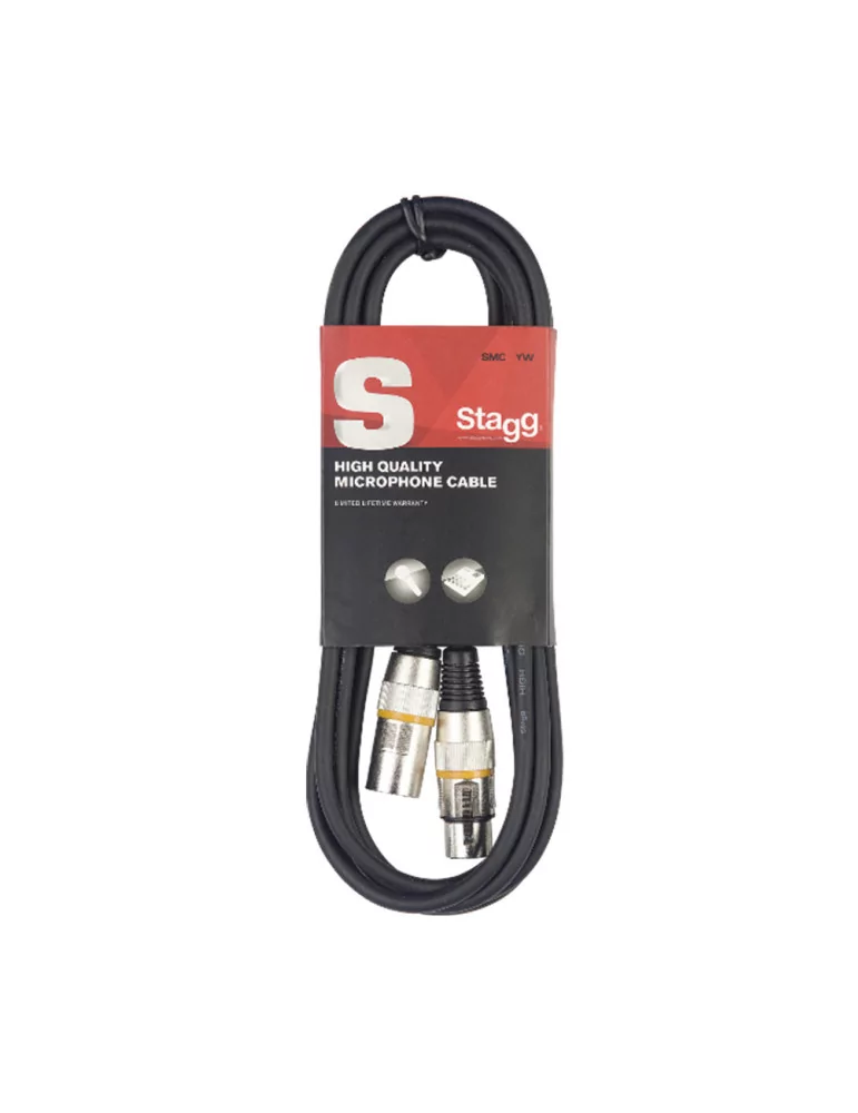  STAGG SMC1 YW Microphone cable, XLR/XLR (m/f), 1 m (3'), yellow ring|MusicGoodDeal 