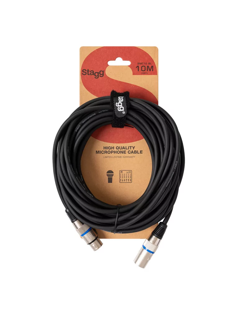  STAGG SMC10 BL Microphone cable, XLR/XLR (m/f), 10 m (33'), blue ring|MusicGoodDeal 