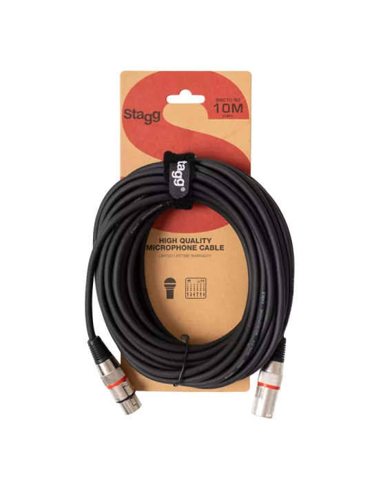  STAGG SMC10 RD Microphone cable, XLR/XLR (m/f), 10 m (33'), red ring|MusicGoodDeal 