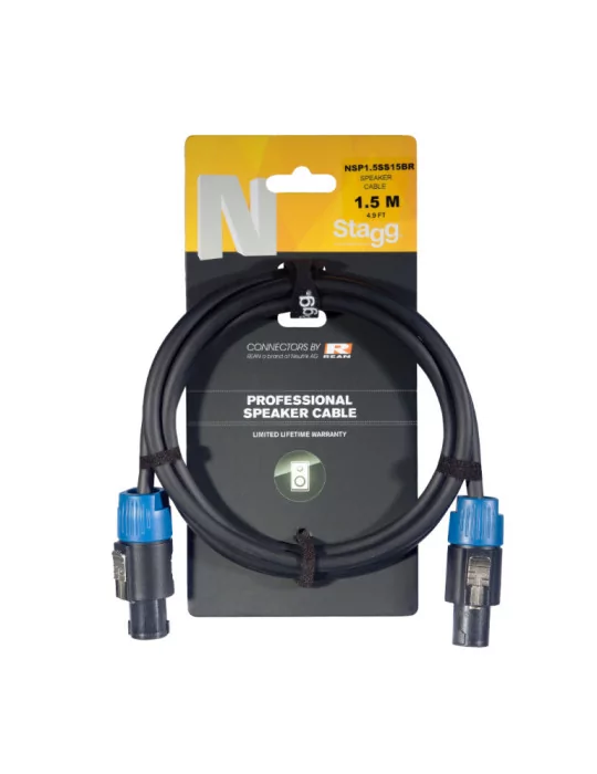  STAGG NSP1,5SS15BR Speaker cable, SPK/SPK (m/m), 1.5 m (5')|MusicGoodDeal 