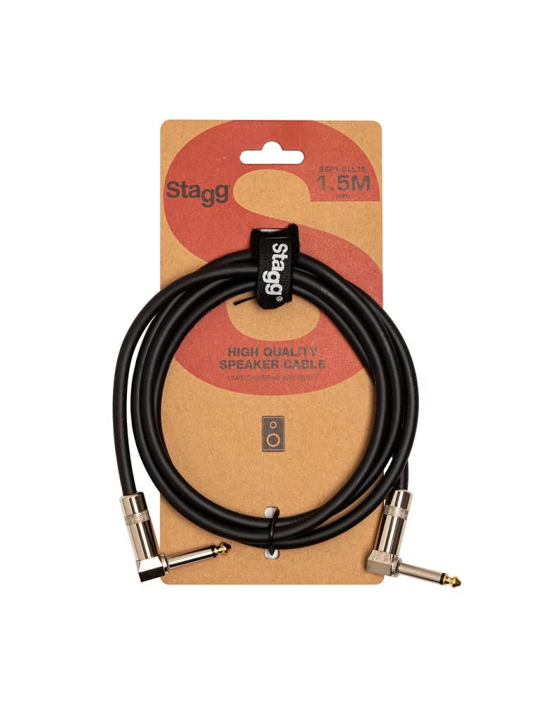  STAGG SSP1,5LL15 Speaker cable, jack/jack (m/m, L-shaped), 1.5 m (5')|MusicGoodDeal 
