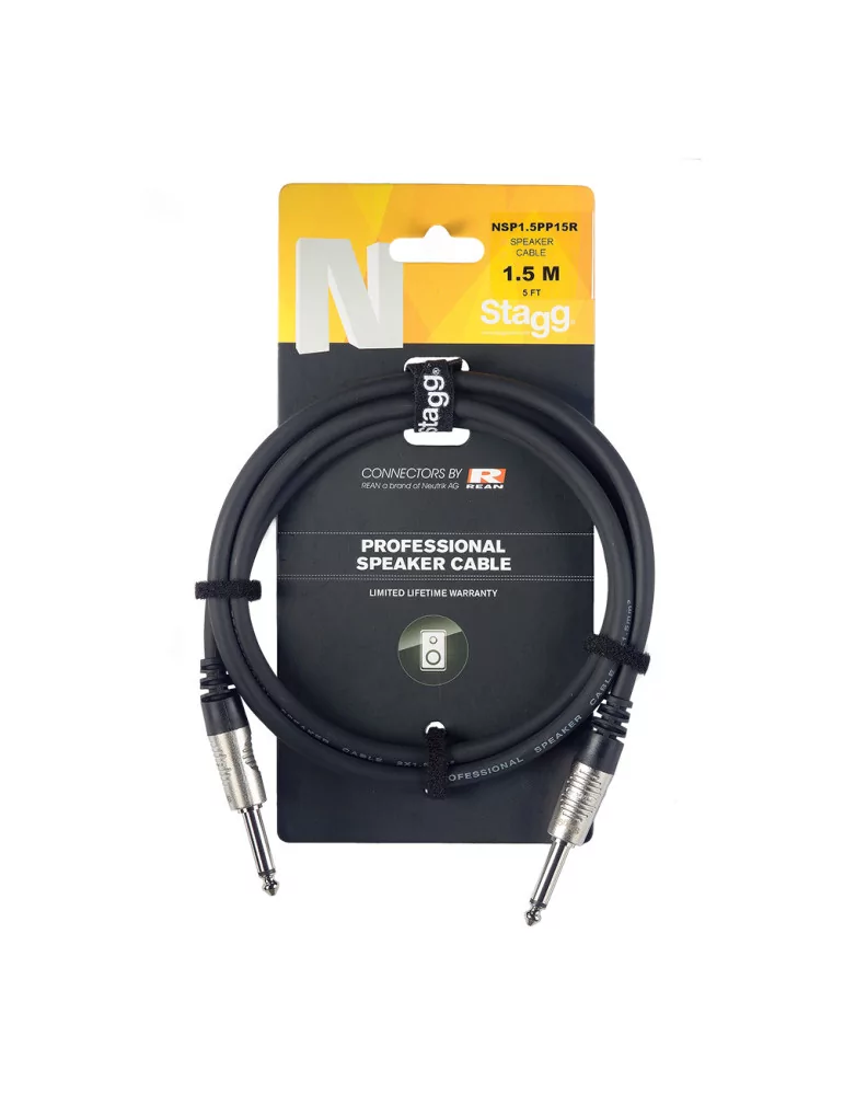  STAGG NSP1,5PP15R Speaker cable, jack/jack (m/m), 1.5 m (5')|MusicGoodDeal 