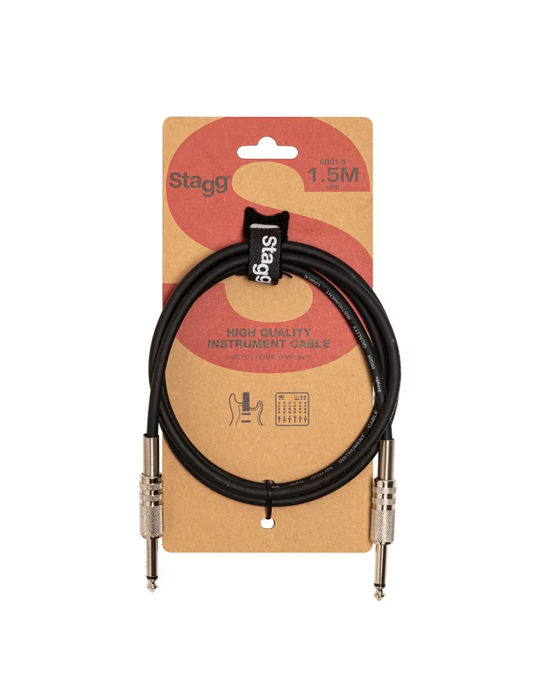  STAGG SGC1,5 S-Series, phone-plug/phone-plug, standard Instrument cable|MusicGoodDeal 