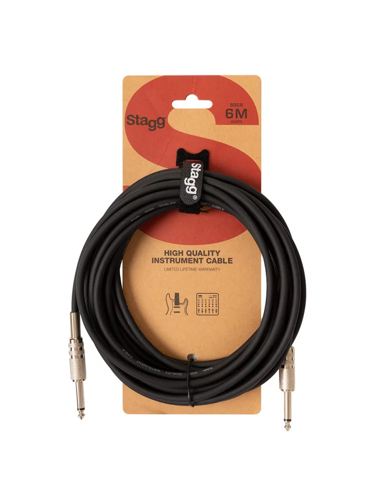  STAGG SGC6 18104Instrument cable, jack/jack (m/m), 6 m (20"), S-series|MusicGoodDeal 