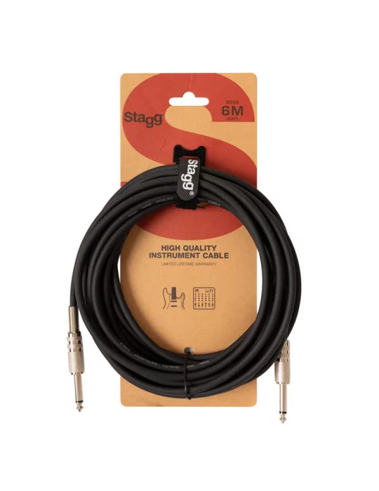  STAGG SGC6 18104Instrument cable, jack/jack (m/m), 6 m (20"), S-series|MusicGoodDeal 