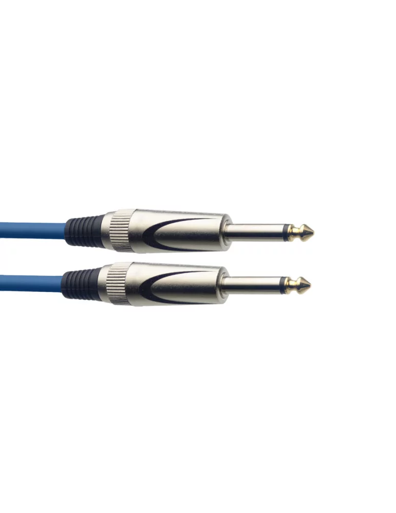  STAGG SGC3DL CBL Instrument cable, jack/jack (m/m), 3 m (10"), heavy-duty connectors, blue, S-series|MusicGoodDeal 