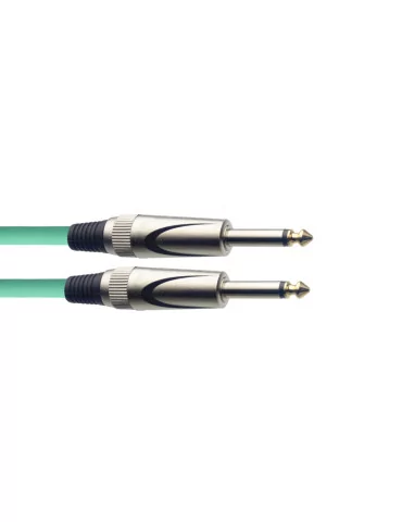  STAGG SGC3DL CGR Instrument cable, jack/jack (m/m), 3 m (10"), heavy-duty connectors, green, S-series|MusicGoodDeal 